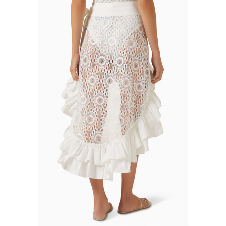 Waimari - Loli Wrap Midi Skirt in Stretch-lace