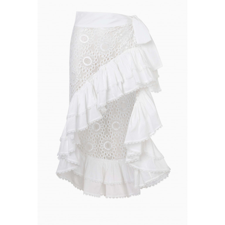 Waimari - Loli Wrap Midi Skirt in Stretch-lace