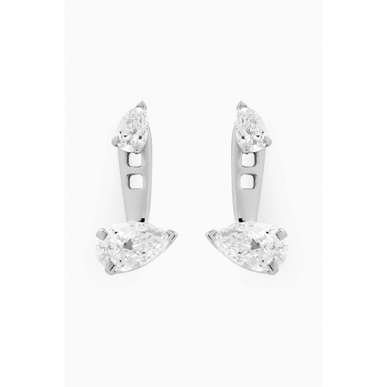 Fergus James - Pear Diamond Slider Earrings in 18kt White Gold