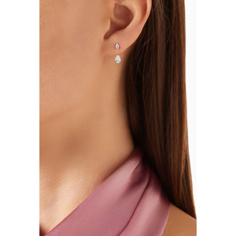 Fergus James - Pear-shaped Diamond Slider Earrings in 18kt White Gold