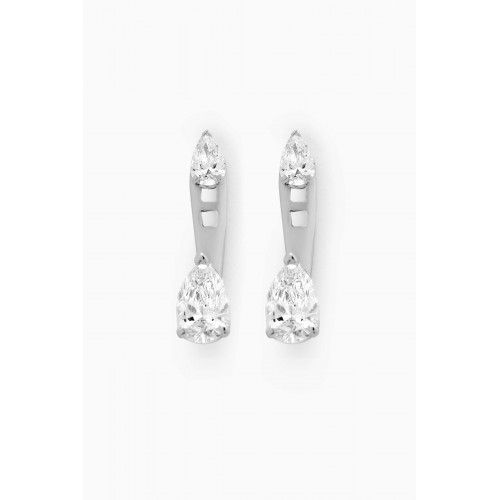 Fergus James - Pear-shaped Diamond Slider Earrings in 18kt White Gold