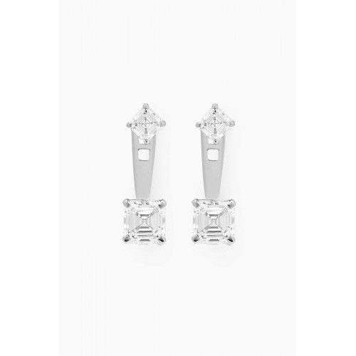 Fergus James - Asscher-cut Diamond Slider Earrings in 18kt White Gold