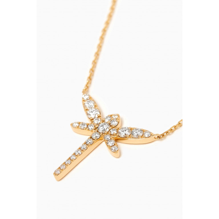 Fergus James - Dragonfly Pendant Diamond Necklace in 18kt Yellow Gold