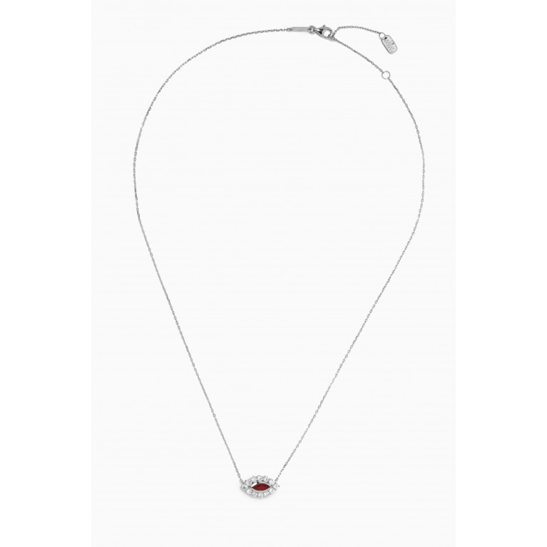 Fergus James - Evil Eye Ruby & Diamond Pendant Necklace in 18kt White Gold