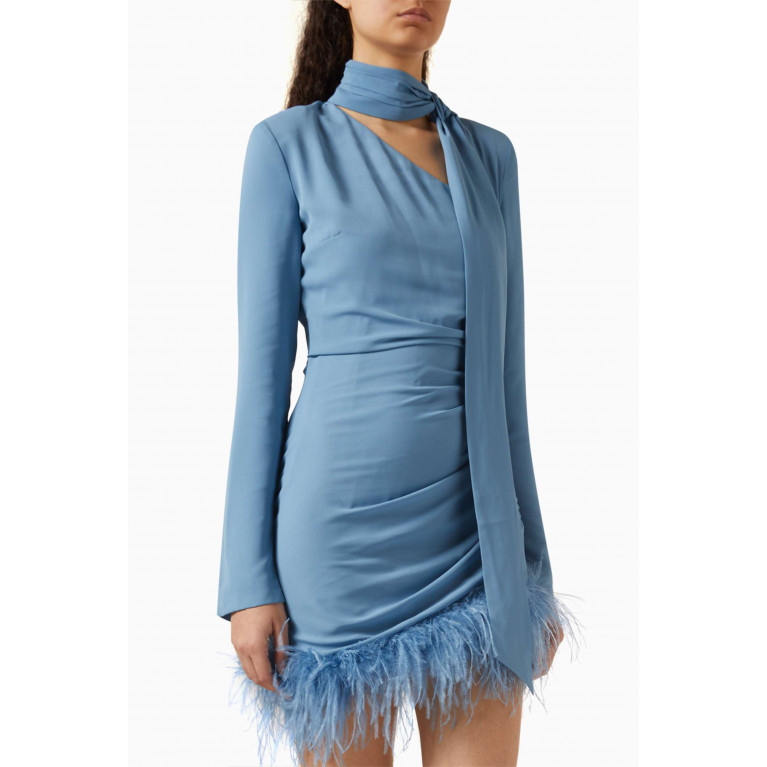De La Vali - Avenue Mini Dress in Chiffon Blue