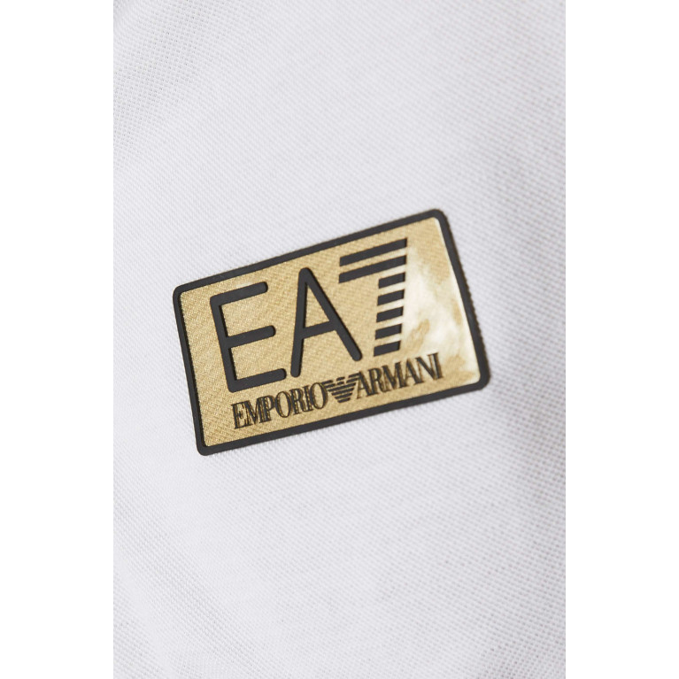 Emporio Armani - EA7 Logo Train Series Polo Shirt in Cotton White