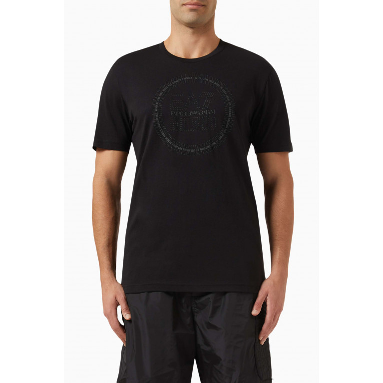 Emporio Armani - EA7 Train Logo Series Milano T-Shirt in Cotton Black
