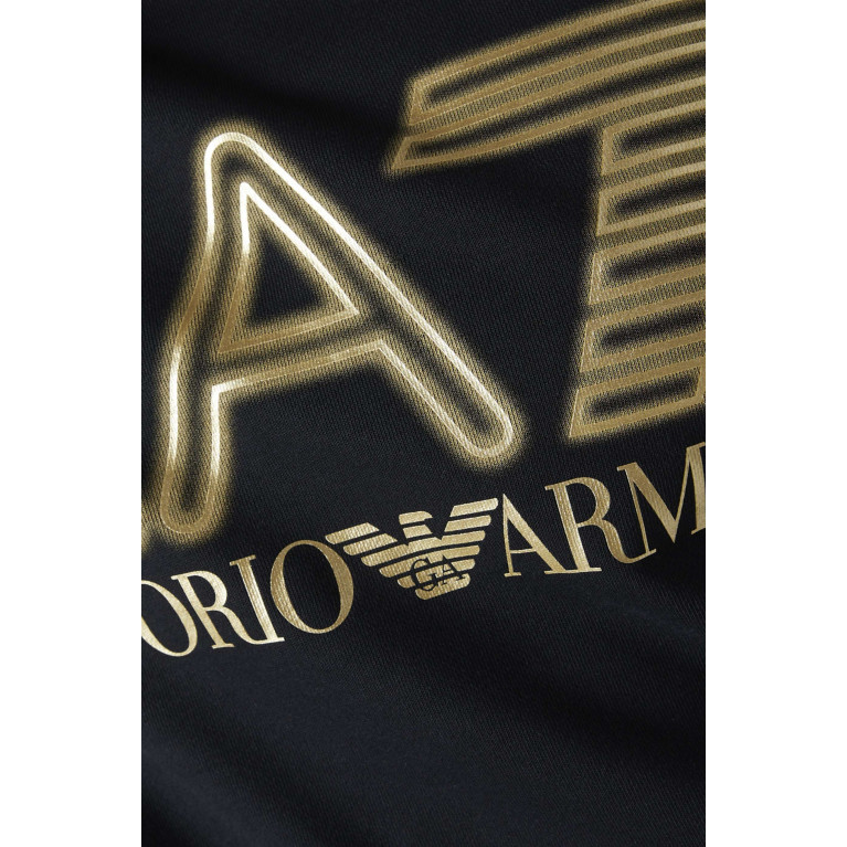 Emporio Armani - EA7 Neon Macro Train Logo Series Sweatshirt in Cotton Black