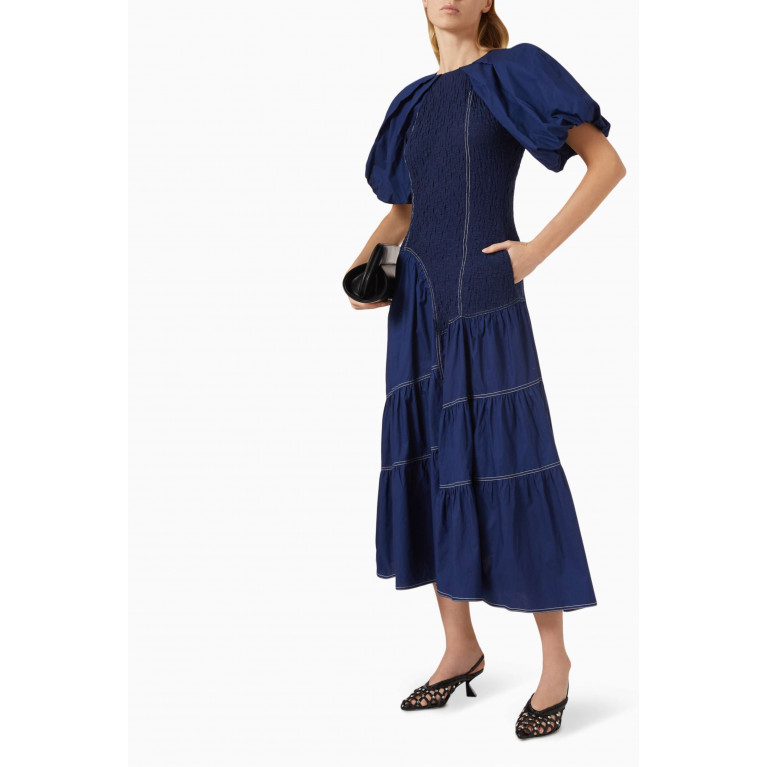 Lovebirds - Ruched Gathered Dress in Cotton