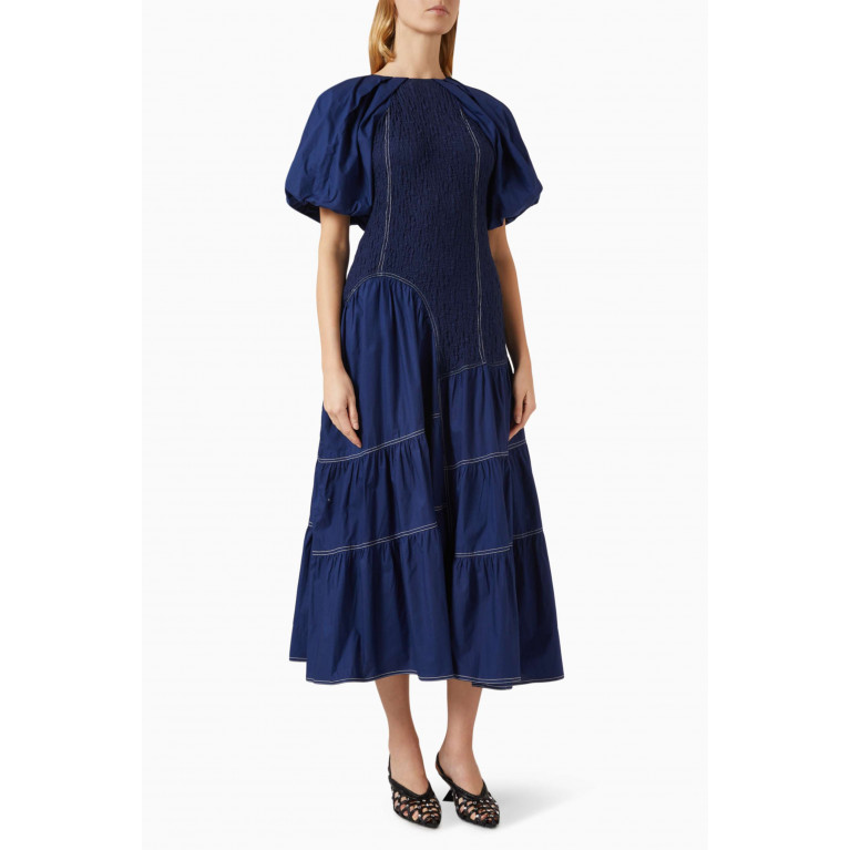 Lovebirds - Ruched Gathered Dress in Cotton
