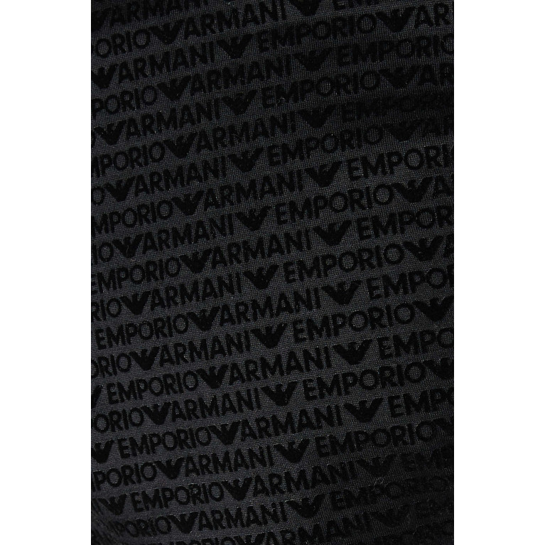 Emporio Armani - All-over Micro EA Logo T-shirt in Jersey Black