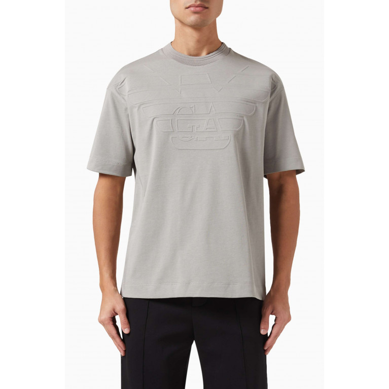Emporio Armani - EA Logo T-shirt in Cotton-jersey Grey