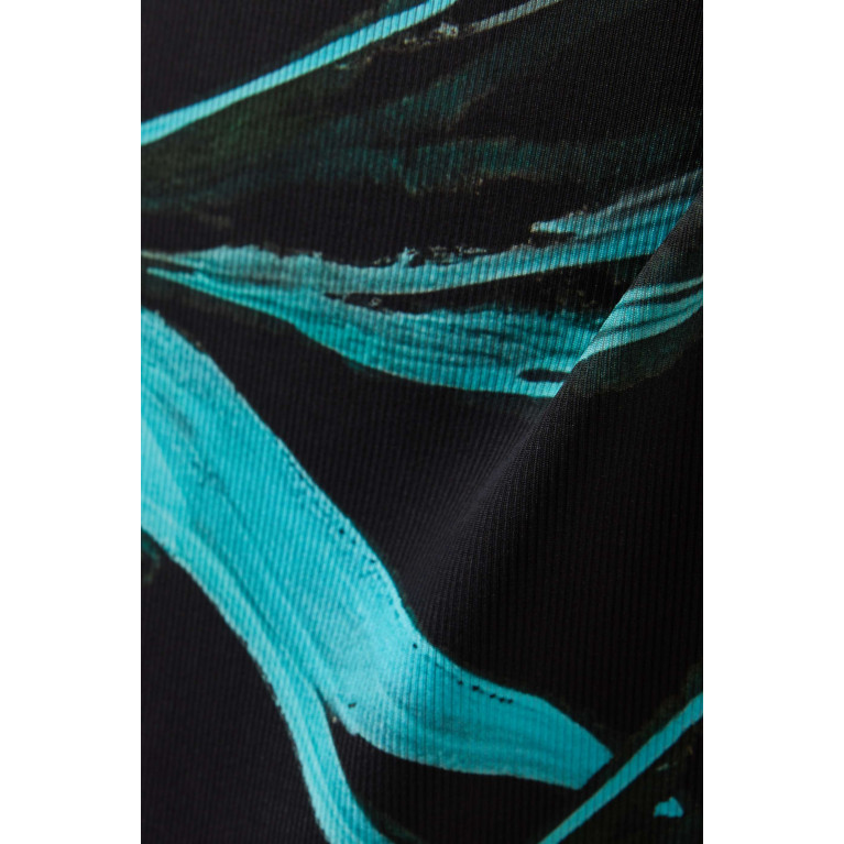 Louisa Ballou - Printed Ribbed Midi Skit in Knit Blue