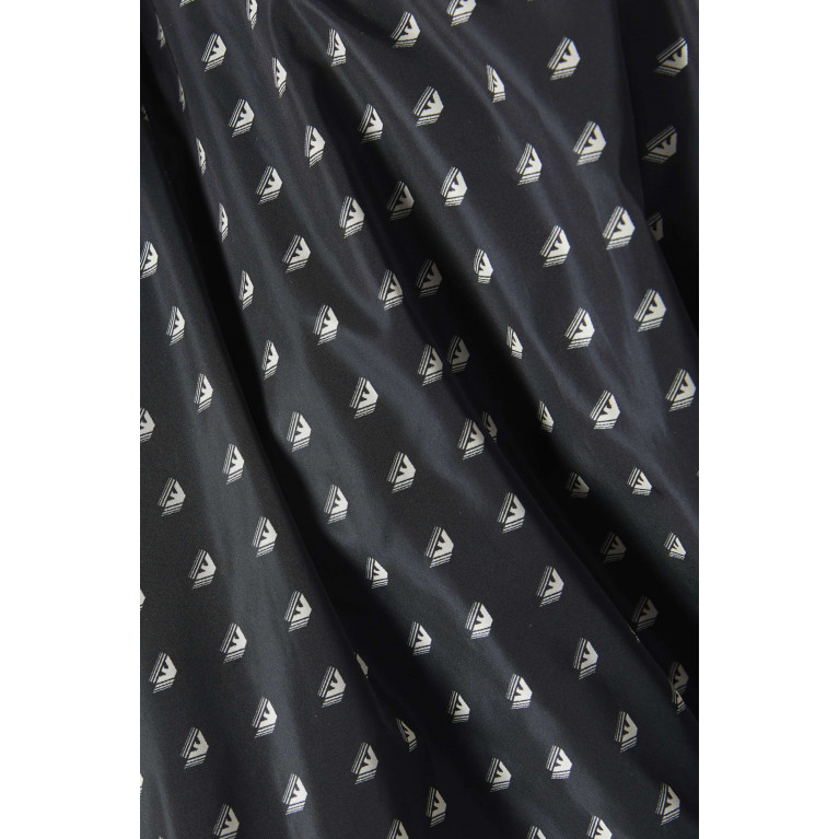 Emporio Armani - All-over Micro Logo Zip Jacket in Nylon Black