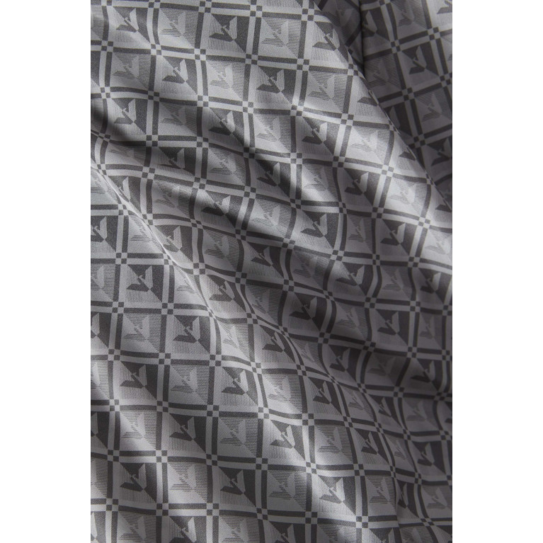Emporio Armani - All-over Micro Logo Zip Jacket in Nylon Grey