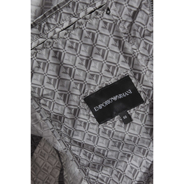 Emporio Armani - All-over Micro Logo Zip Jacket in Nylon Grey