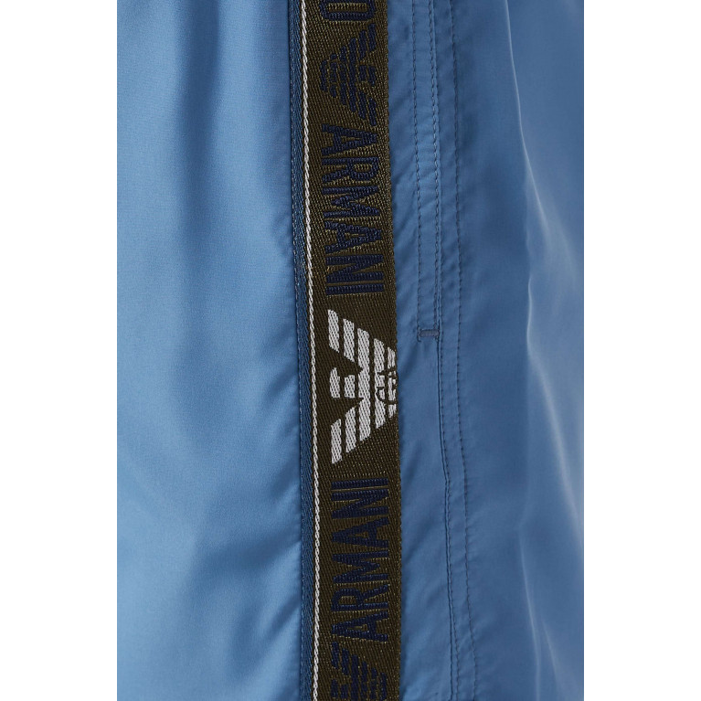 Emporio Armani - EA Logo Swim Shorts in Nylon Blue