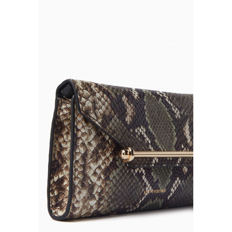Strathberry - Multrees Chain Wallet in Snake-embossed Leather