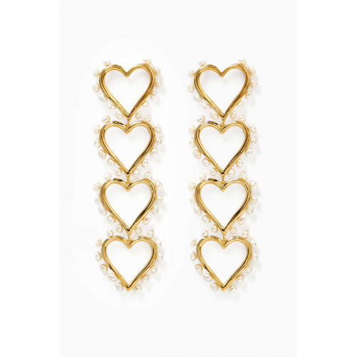 Joanna Laura Constantine - Statement Hearts Earrings in 18kt Gold-plated Brass