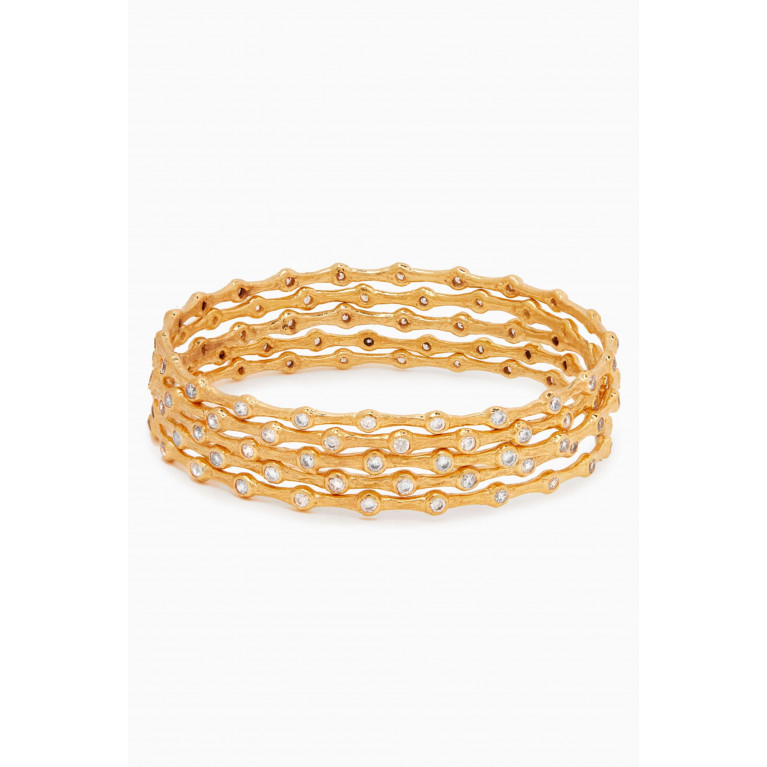 Joanna Laura Constantine - Wave Bangles in 18kt Gold-plated Brass, Set of 5