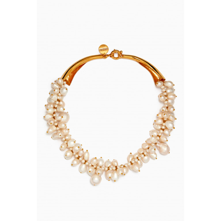 Misho - Marina Pearl Choker in 22kt Gold-plated Bronze
