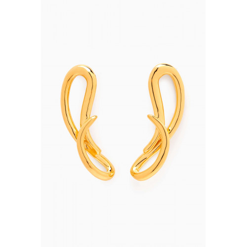 Misho - Twist Earrings in 22kt Gold-plated Bronze