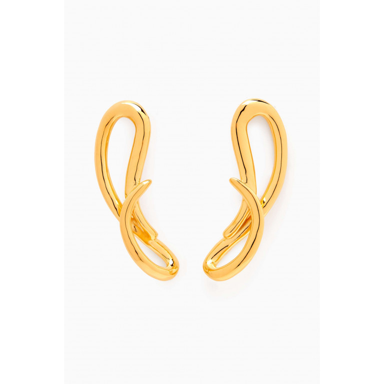 Misho - Twist Earrings in 22kt Gold-plated Bronze