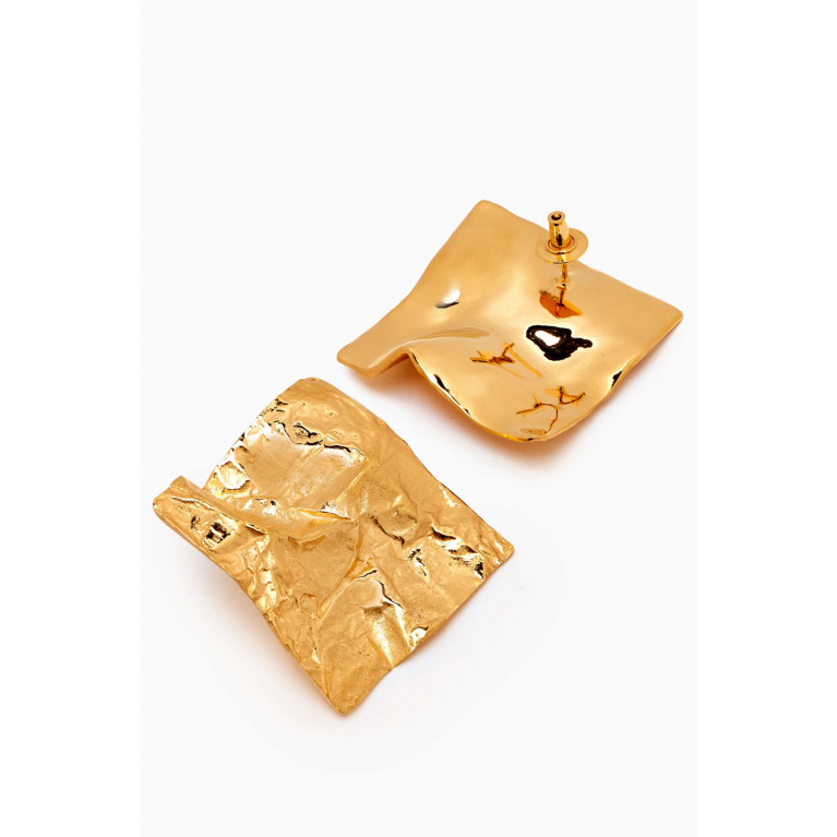 Misho - Mini Sierra Stud Earrings in 22kt Gold-plated Bronze