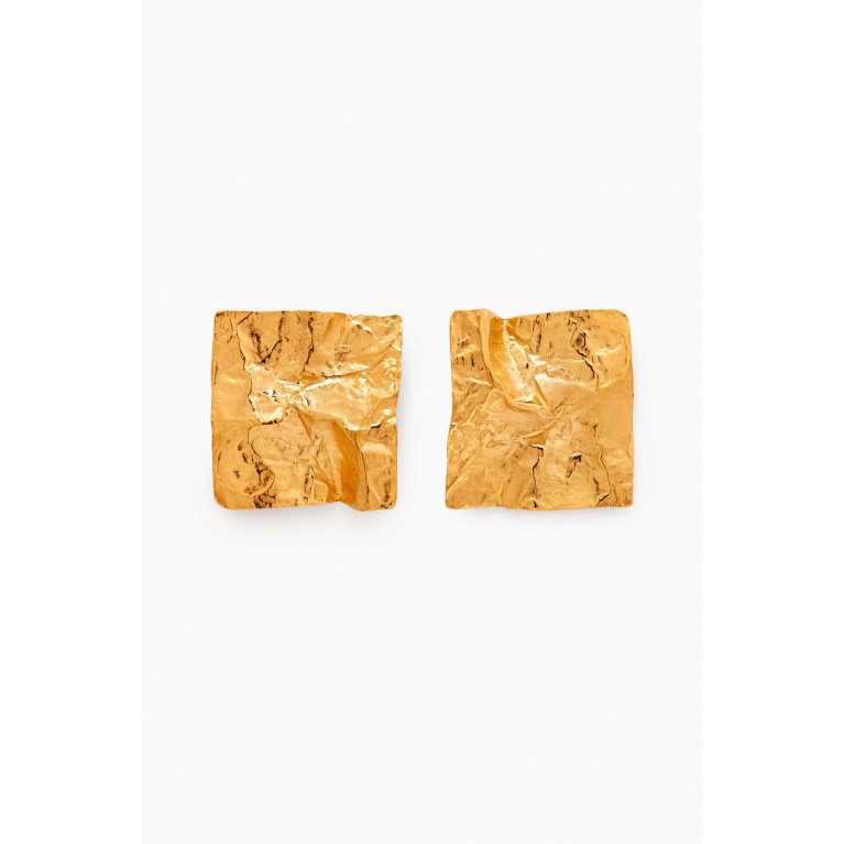 Misho - Mini Sierra Stud Earrings in 22kt Gold-plated Bronze