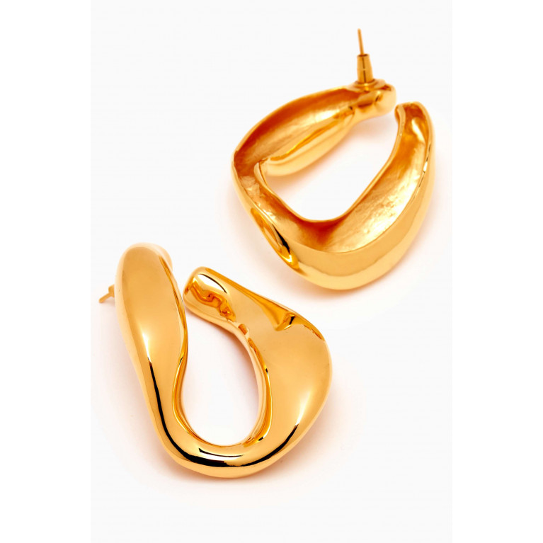 Misho - Chunky Chain Hoop Earrings in 22kt Gold-plated Bronze