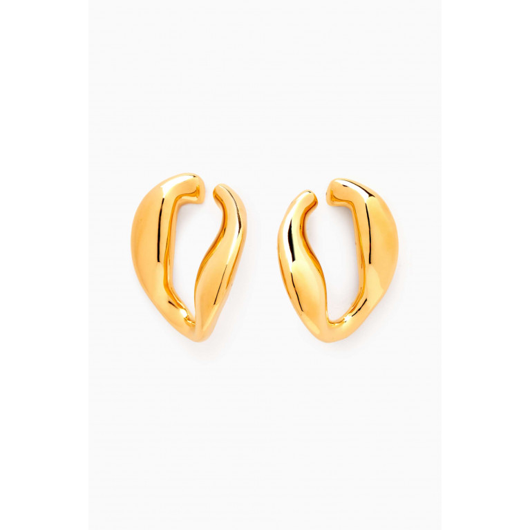 Misho - Chunky Chain Hoop Earrings in 22kt Gold-plated Bronze