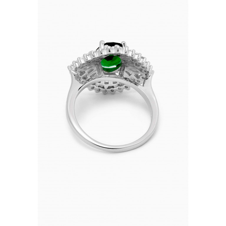 KHAILO SILVER - Emerald Stone Ring in Sterling Silver