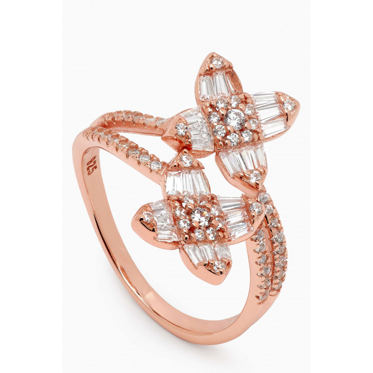 KHAILO SILVER - Flower Ring in Rose Gold-plated Sterling Silver
