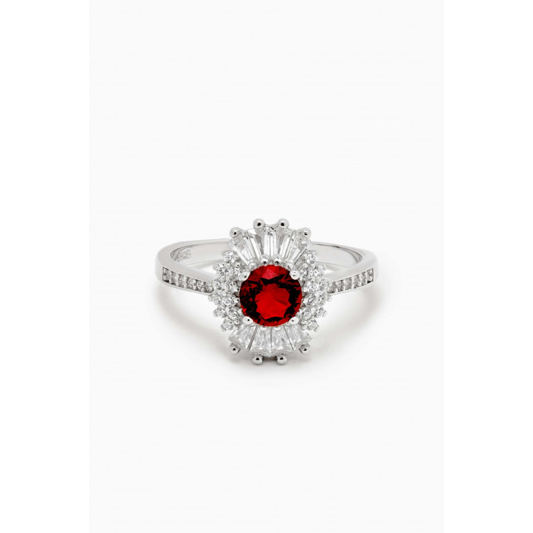KHAILO SILVER - Ruby Stone Ring in Sterling Silver