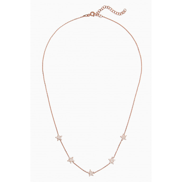 KHAILO SILVER - Star Stone Necklace in Rose Gold-plated Sterling Silver