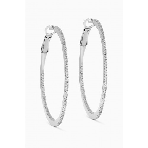 KHAILO SILVER - Stone Hoop Earrings in Sterling Silver