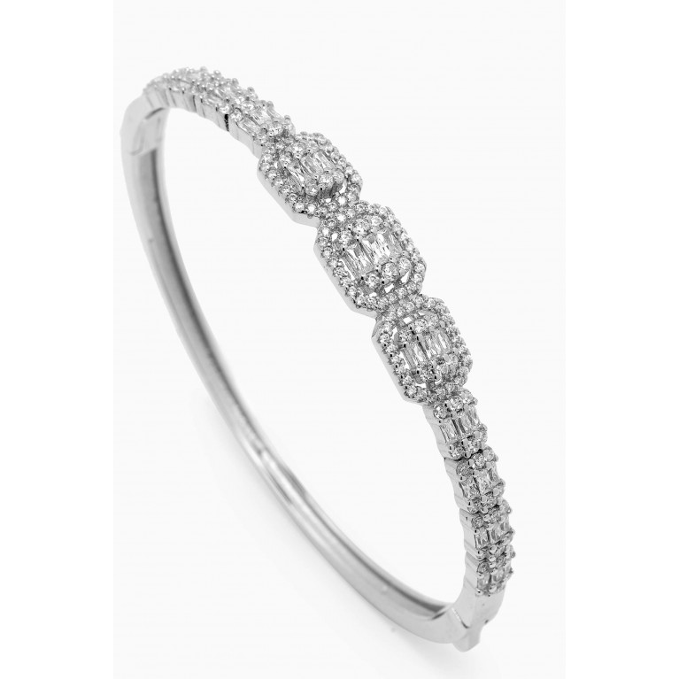 KHAILO SILVER - Stone Bangle Bracelet in Sterling Silver