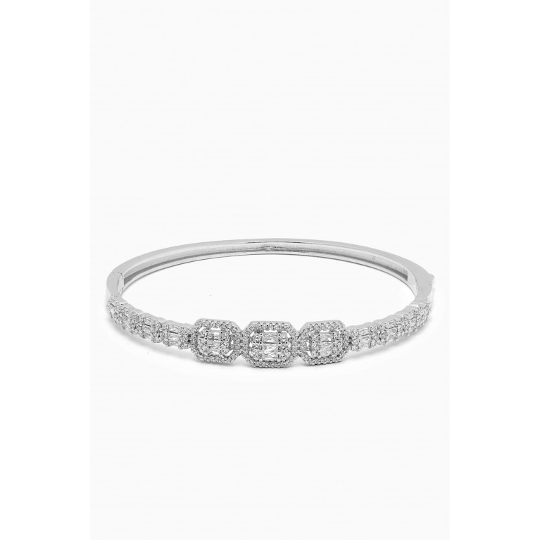 KHAILO SILVER - Stone Bangle Bracelet in Sterling Silver