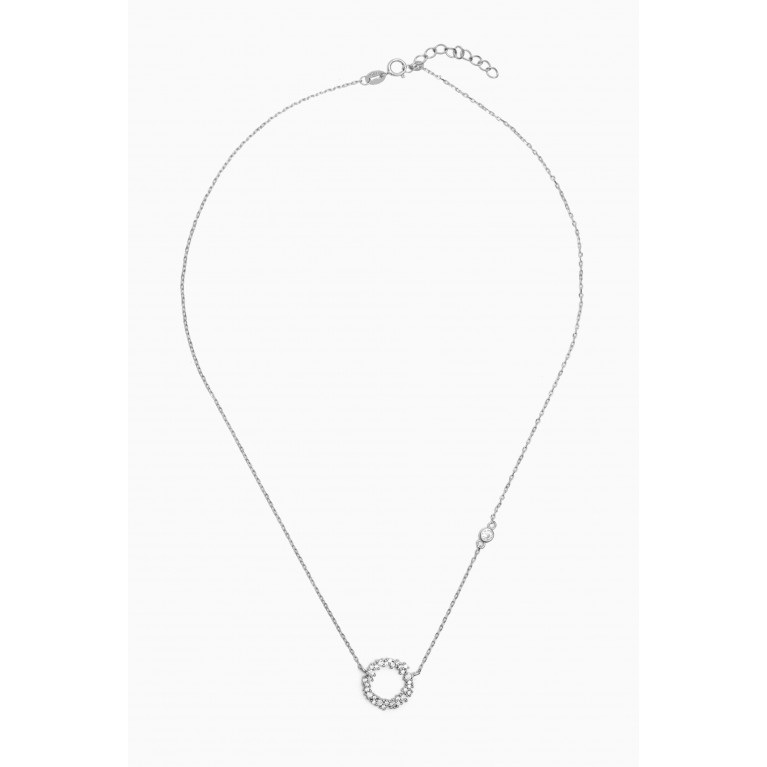 KHAILO SILVER - Circle Crystal Necklace in Sterling Silver