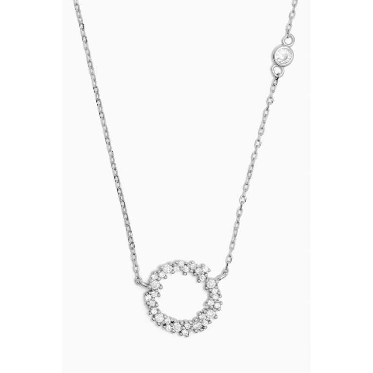 KHAILO SILVER - Circle Crystal Necklace in Sterling Silver