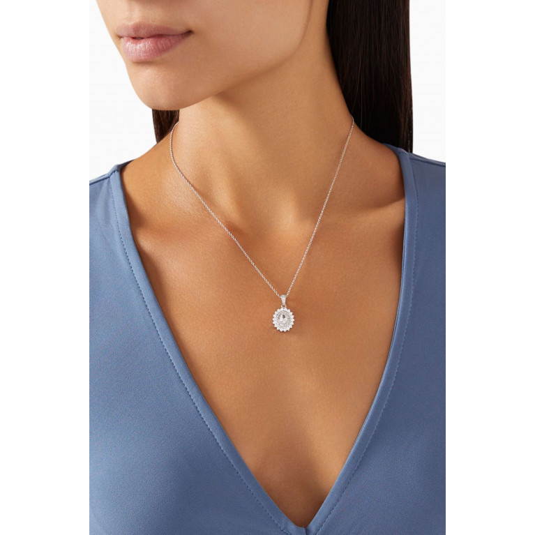 KHAILO SILVER - Oval Stone Pendant Necklace in Sterling Silver