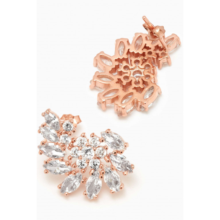 KHAILO SILVER - Stone Stud Earrings in Rose Gold-plated Sterling Silver