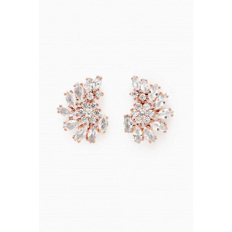 KHAILO SILVER - Stone Stud Earrings in Rose Gold-plated Sterling Silver