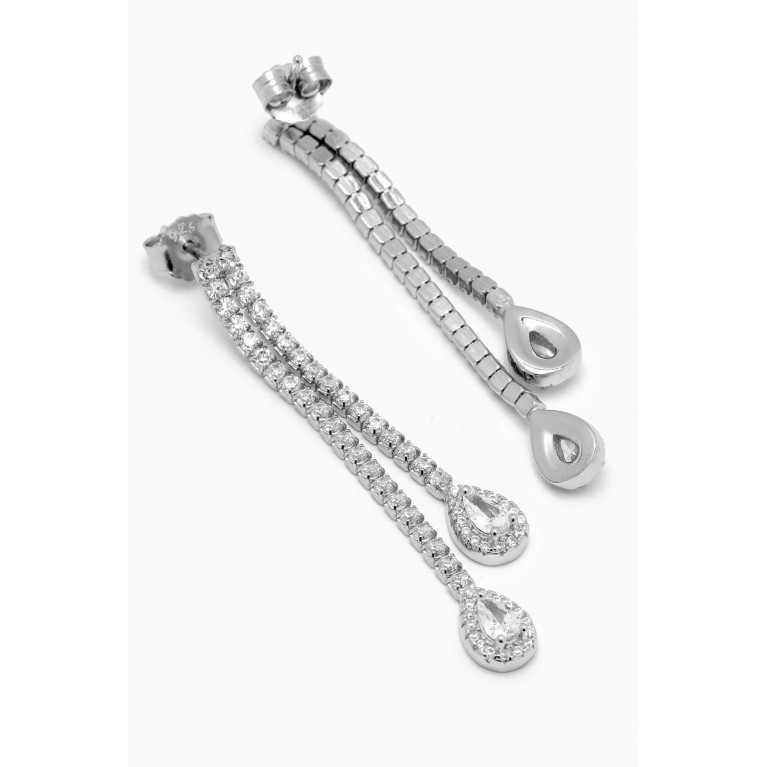 KHAILO SILVER - Double Pendant Drop Earrings in Sterling Silver
