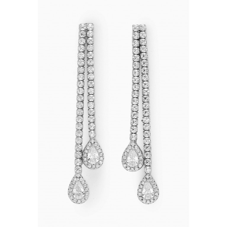 KHAILO SILVER - Double Pendant Drop Earrings in Sterling Silver