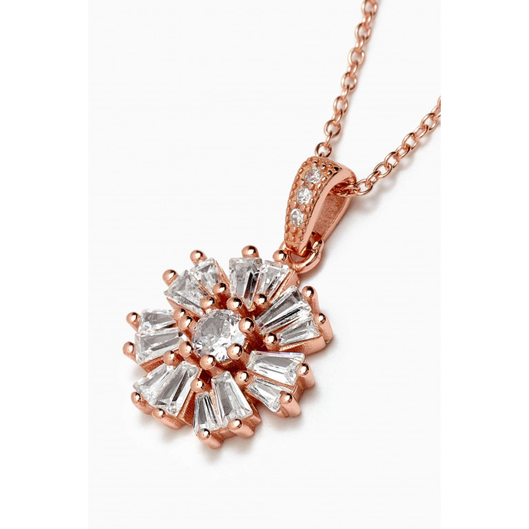 KHAILO SILVER - Wind Rose Pendant Necklace in Rose Gold-plated Sterling Silver