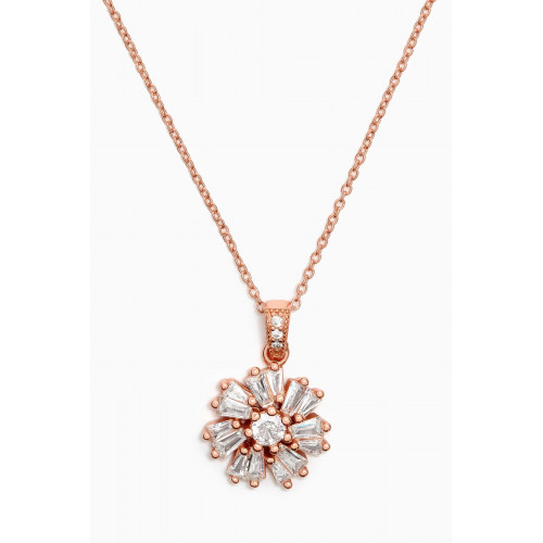 KHAILO SILVER - Wind Rose Pendant Necklace in Rose Gold-plated Sterling Silver