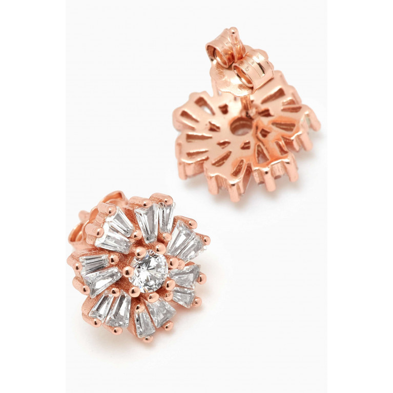 KHAILO SILVER - Wind Rose Stud Earrings in Rose Gold-plated Sterling Silver