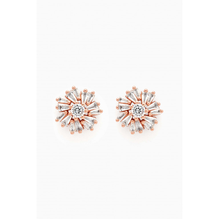 KHAILO SILVER - Wind Rose Stud Earrings in Rose Gold-plated Sterling Silver