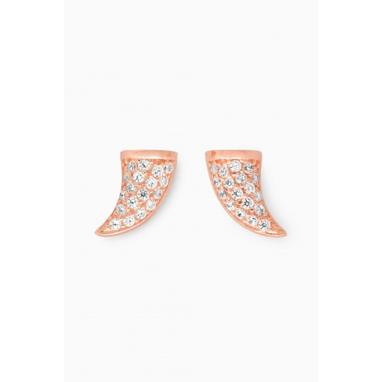KHAILO SILVER - Triangle Stone Stud Earrings in Rose Gold-plated Sterling Silver